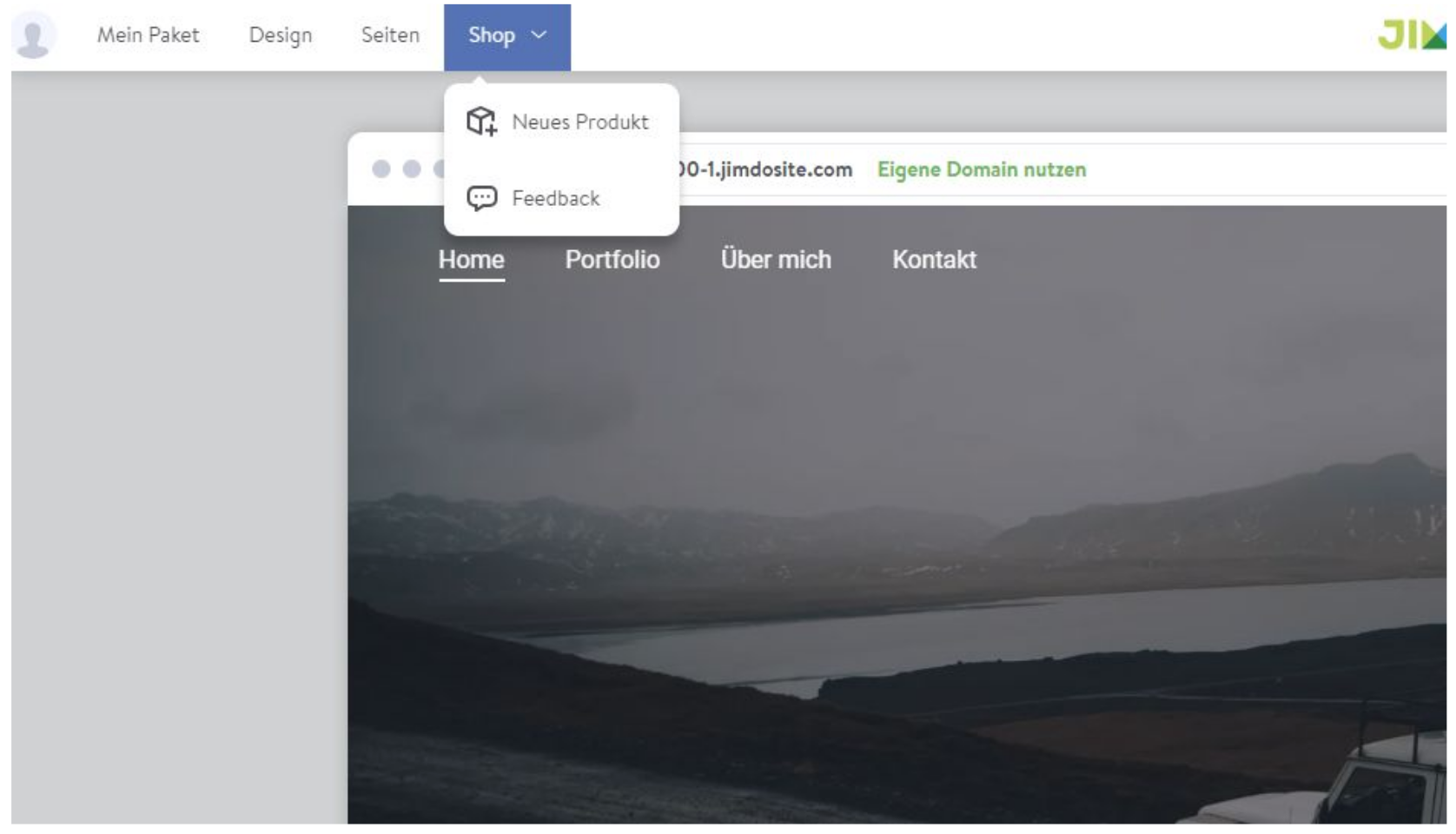 Möchten Sie einen eigenen Online-Shop hinzufügen, um zum Beispiel Gutscheine für Shootings anzubieten, ist das bei Jimdo kein Problem.