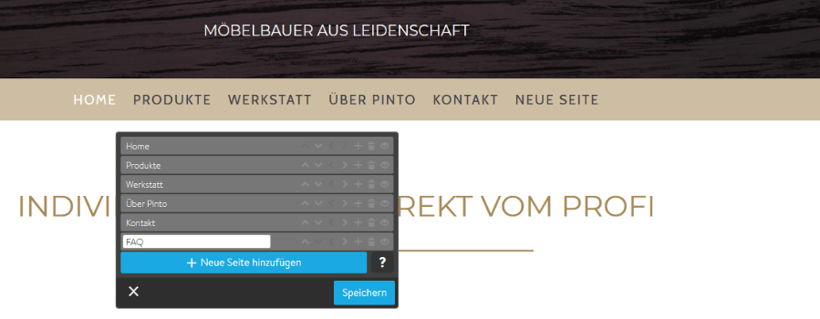 Firmenhomepage erstellen mit Jimdo Schritt 4.2