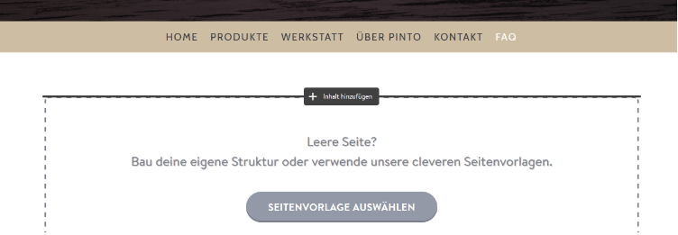 Firmenhomepage erstellen mit Jimdo Schritt 5.2: FAQ erstellen