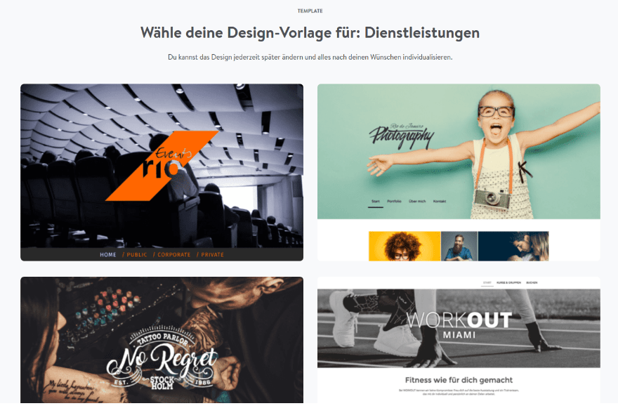 Firmenhomepage erstellen mit Jimdo Schritt 2: Design wählen