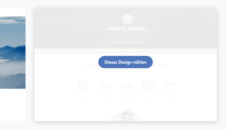 Firmenhomepage erstellen mit Jimdo Schritt 2: Designauswahl bestätigen
