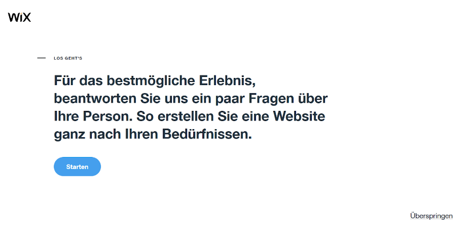 Firmenhomepage erstellen mit Wix Schritt 2