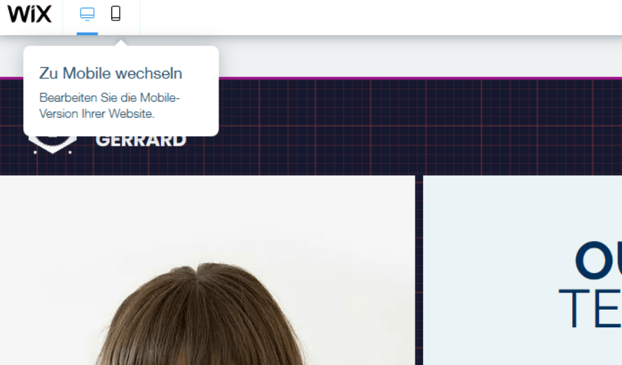 Firmenhomepage erstellen mit Wix Schritt 8: Mobile Ansicht testen