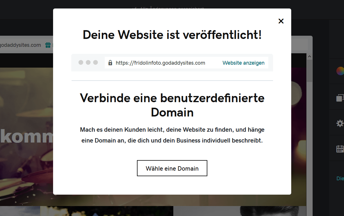 Fotografie Website erstellen mit GoDaddy Schritt 8.3