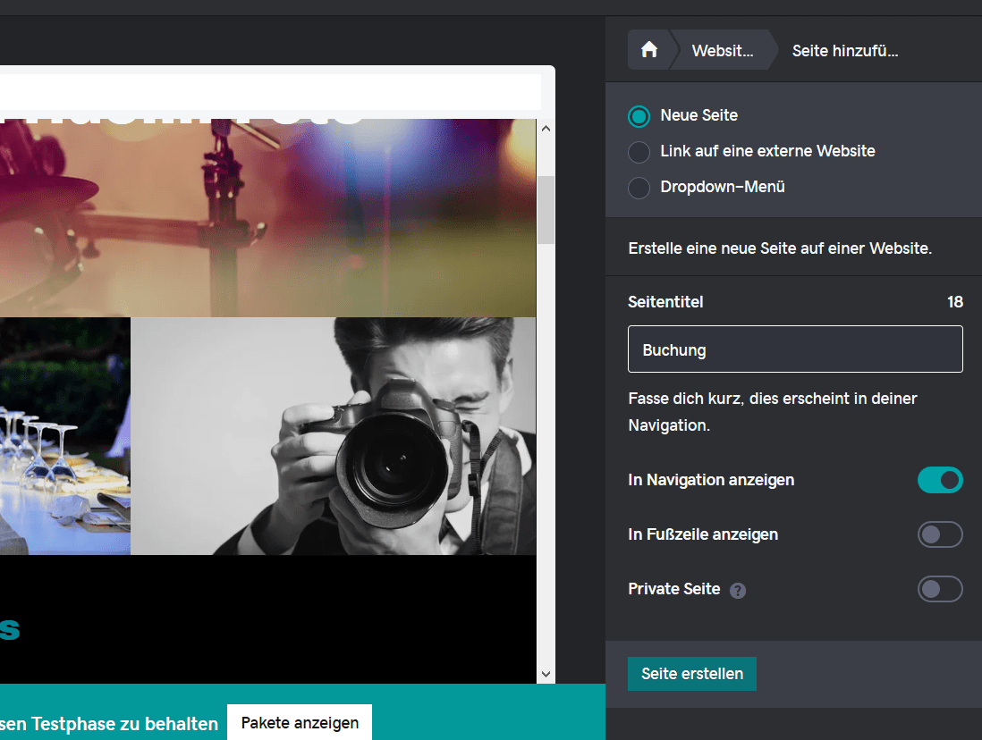 Fotografie Website erstellen mit GoDaddy Schritt 6.4