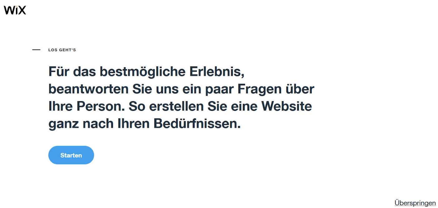 Fotografie Website erstellen mit Wix Schritt 2