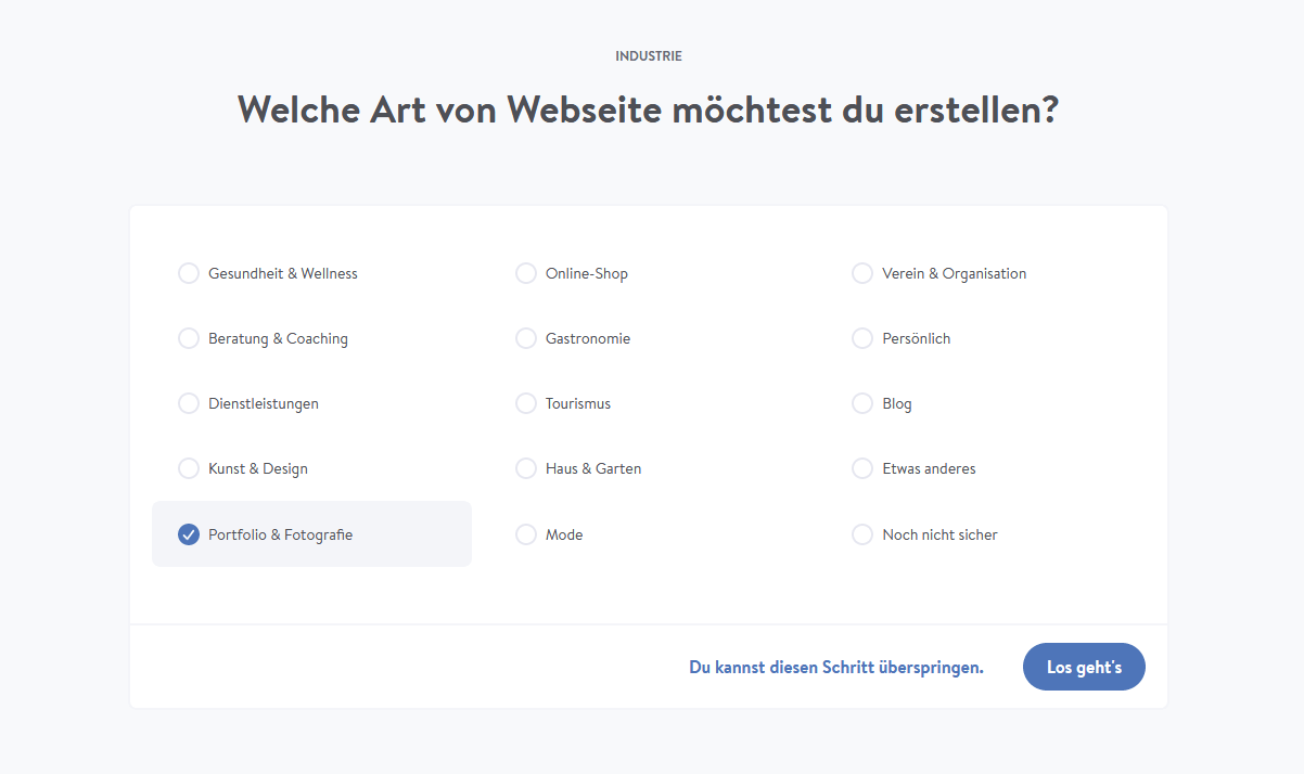 Fotografie Website erstellen mit Jimdo Schritt 3.1