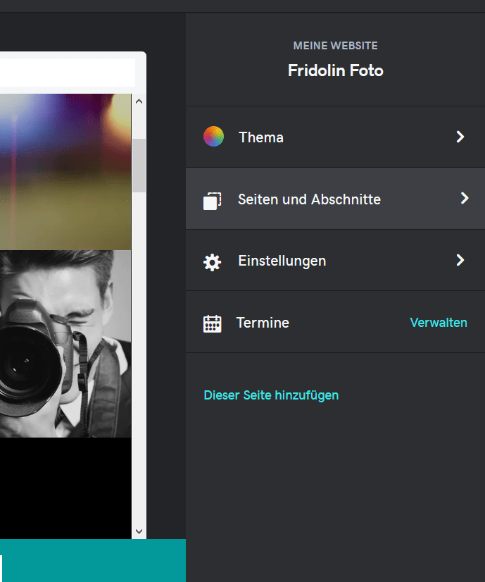 Fotografie Website erstellen mit GoDaddy Schritt 6.1