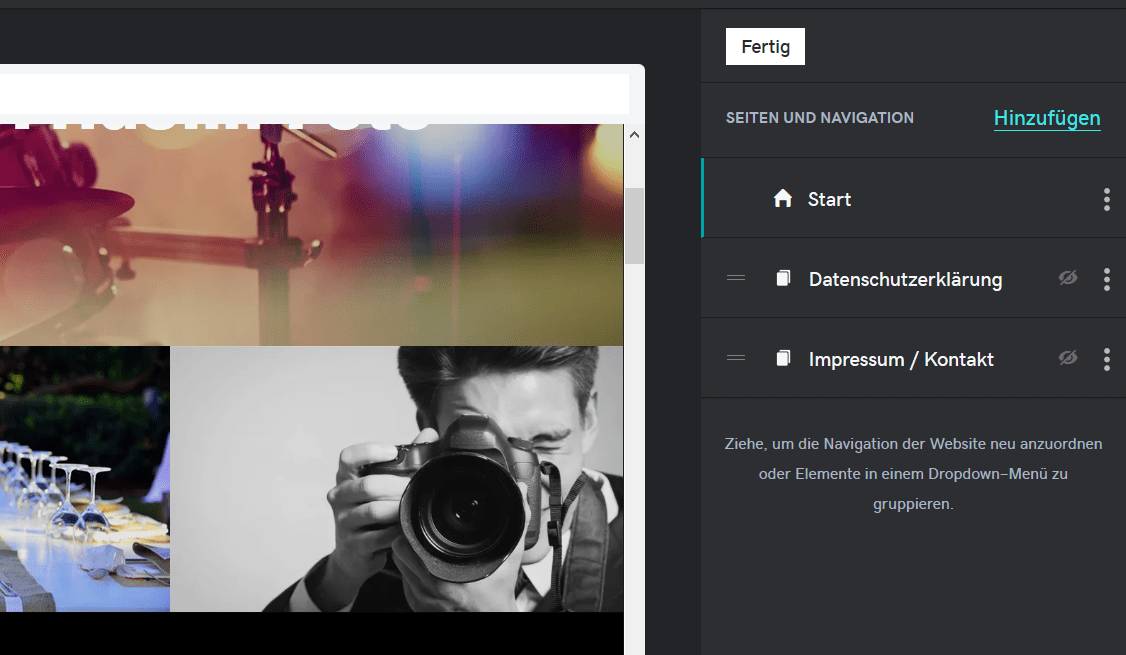 Fotografie Website erstellen mit GoDaddy Schritt 6.3