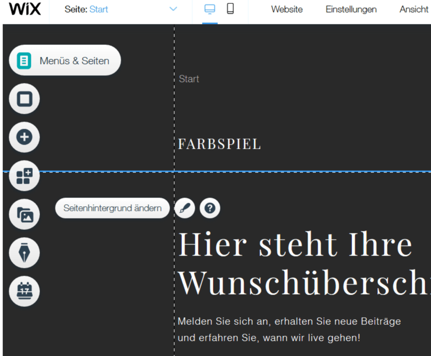 Professionelle Website erstellen mit Wix - Anleitung Schritt 13