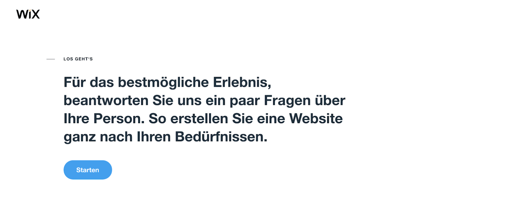 Kostenlose Website erstellen mit Wix - Anleitung Schritt 2