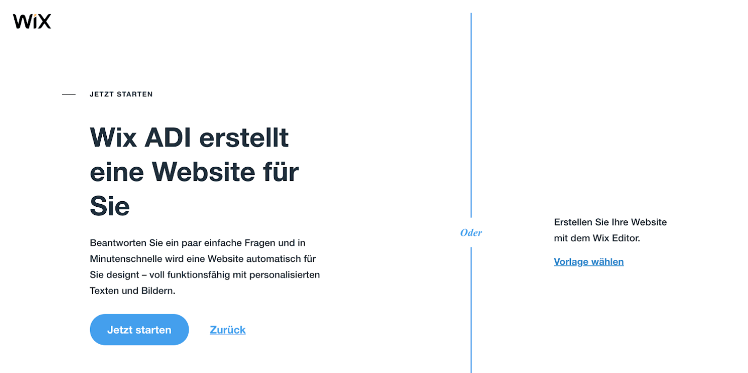 Kostenlose Website erstellen mit Wix - Anleitung Schritt 4