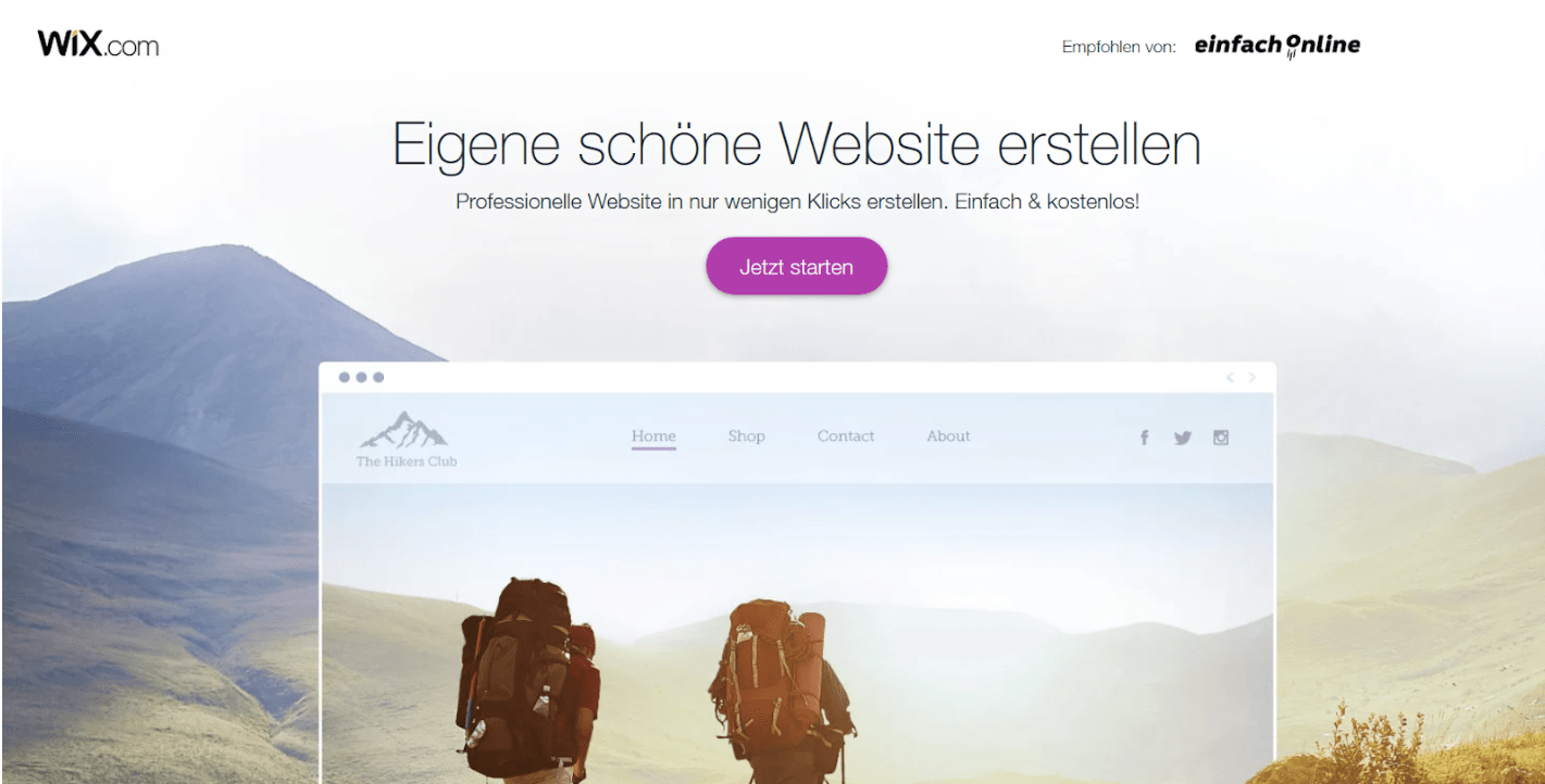 Professionelle Website erstellen mit Wix - Anleitung Schritt 1