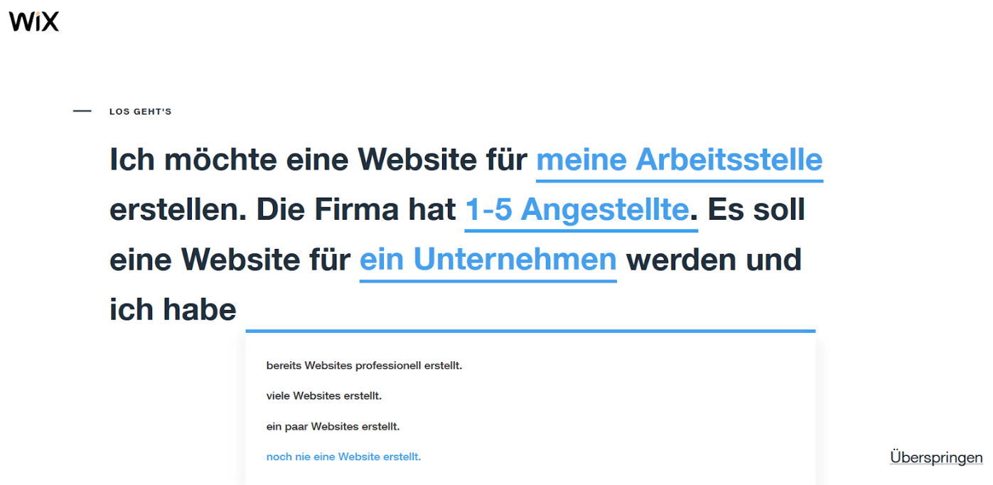 Professionelle Website erstellen mit Wix - Anleitung Schritt 4