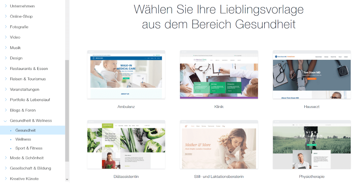 Website für Ärzte erstellen mit Wix - Anleitung Schritt 6