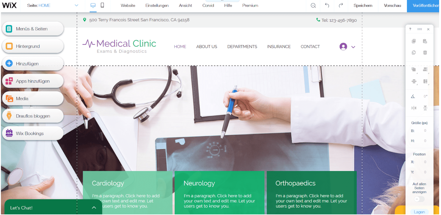 Website für Ärzte erstellen mit Wix - Anleitung Schritt 8