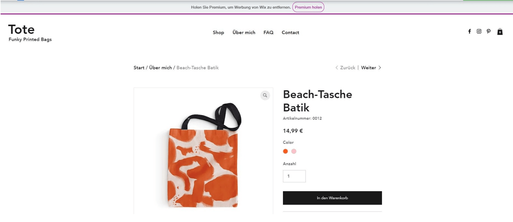 Eigenen Online-Shop erstellen mit Wix - Anleitung Schritt 12
