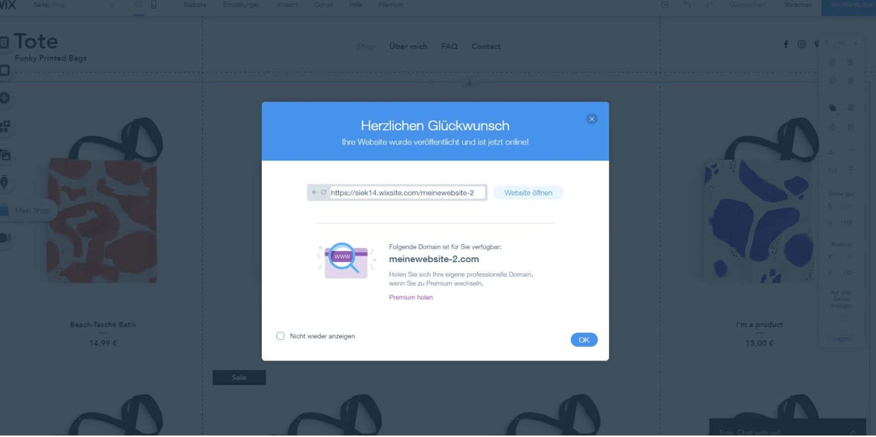 Eigenen Online-Shop erstellen mit Wix - Anleitung Schritt 13