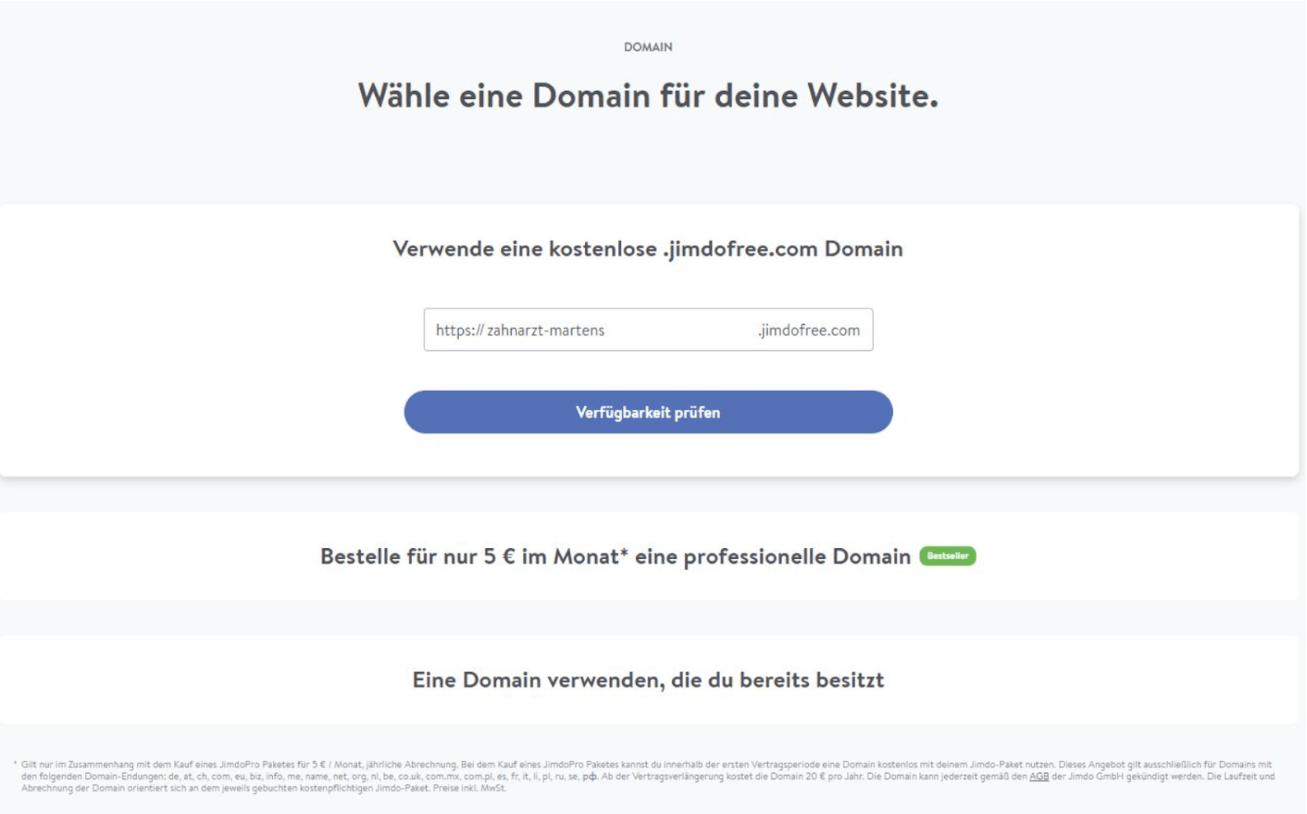 Website für Ärzte erstellen mit Jimdo - Anleitung Schritt 7