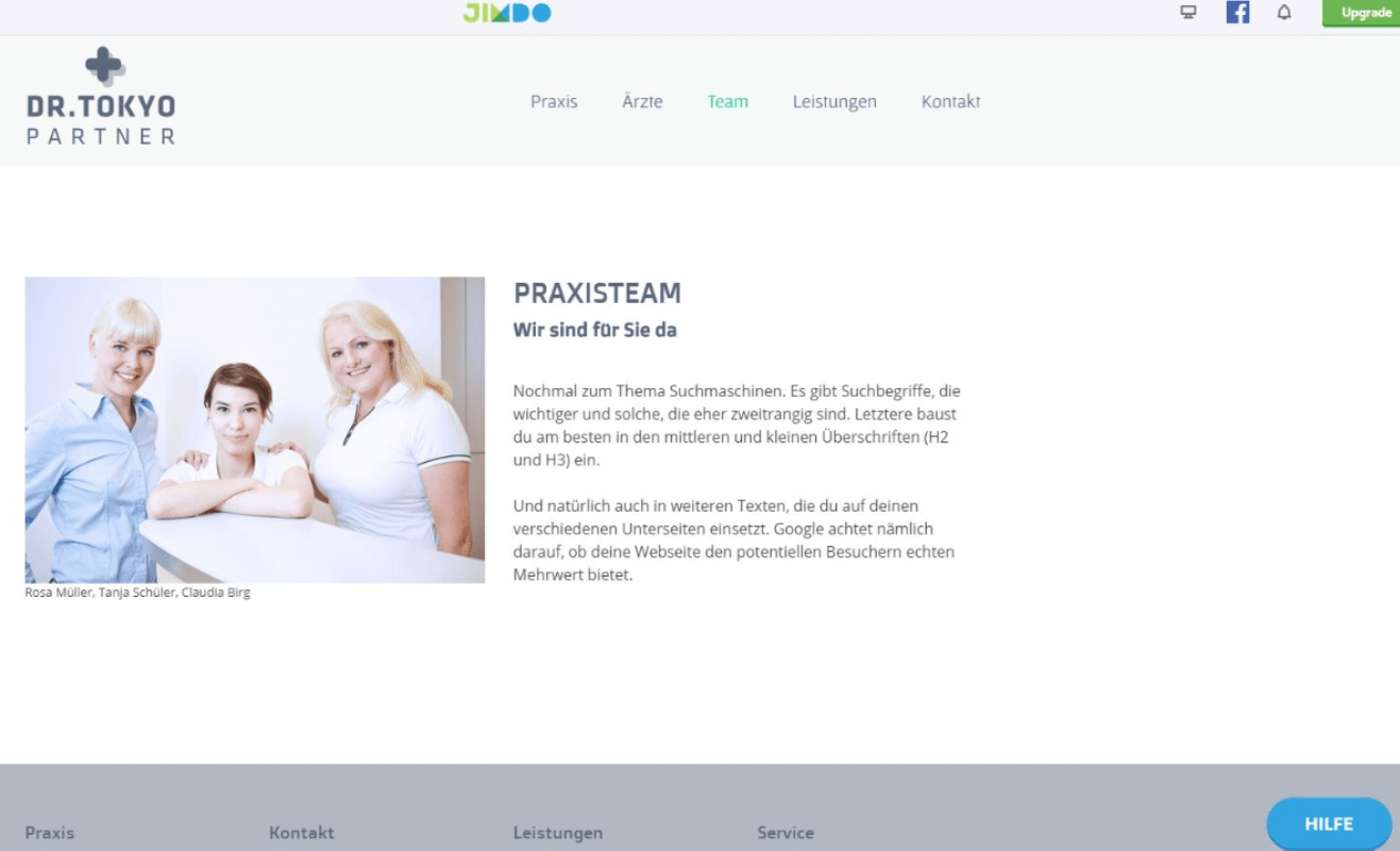 Website für Ärzte erstellen mit Jimdo - Anleitung Schritt 11