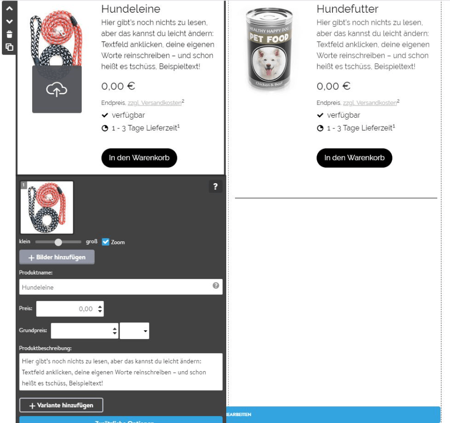 Eigenen Online-Shop erstellen mit Jimdo - Anleitung Schritt 9