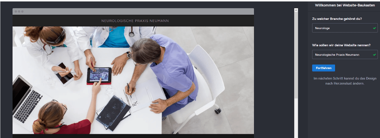 Website für Ärzte erstellen mit GoDaddy - Anleitung Schritt 4