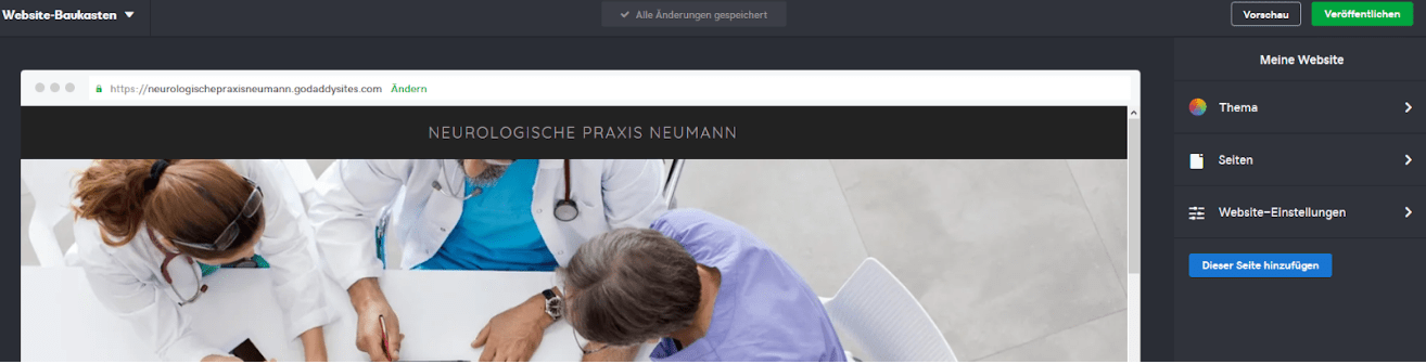 Website für Ärzte erstellen mit GoDaddy - Anleitung Schritt 5