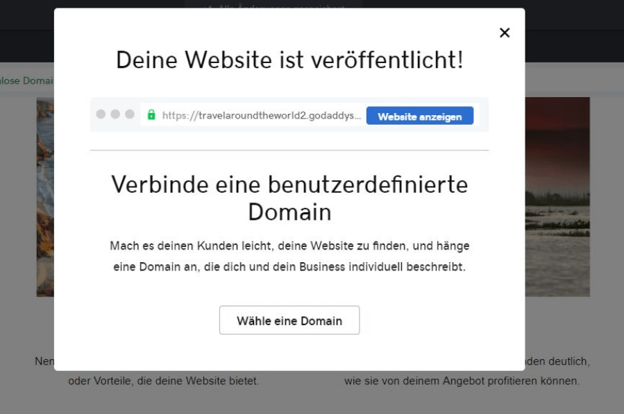 Website mit Online-Shop erstellen GoDaddy Schritt 8: Online gehen