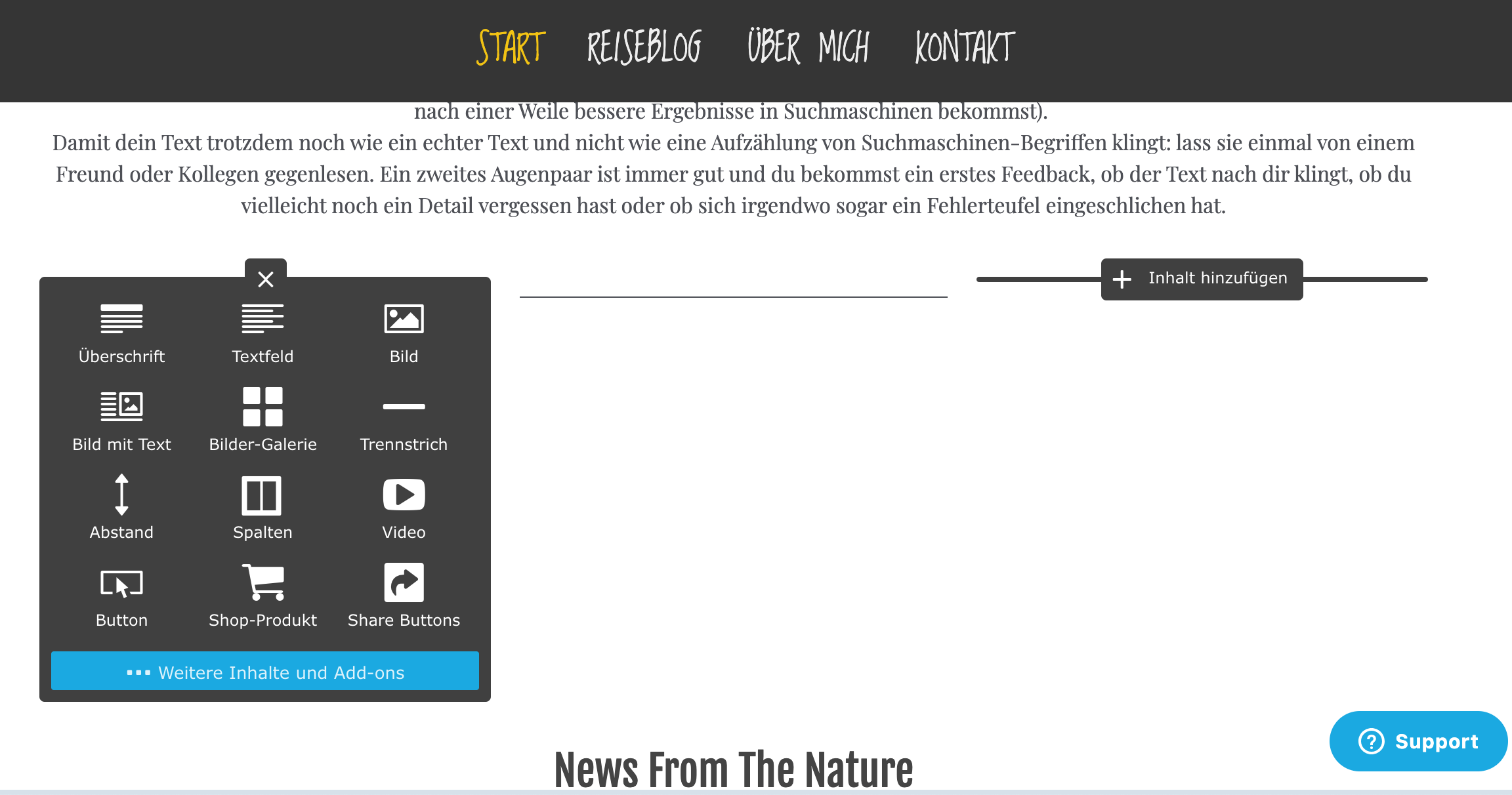 Wix Add Video Blog Reise