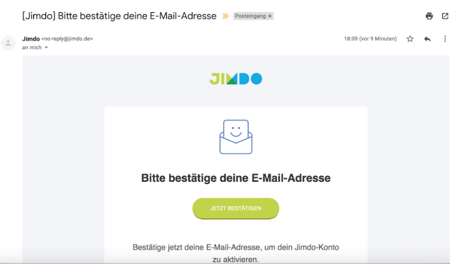 Website mit Online-Shop erstellen Jimdo Schritt 1: Konto aktivieren