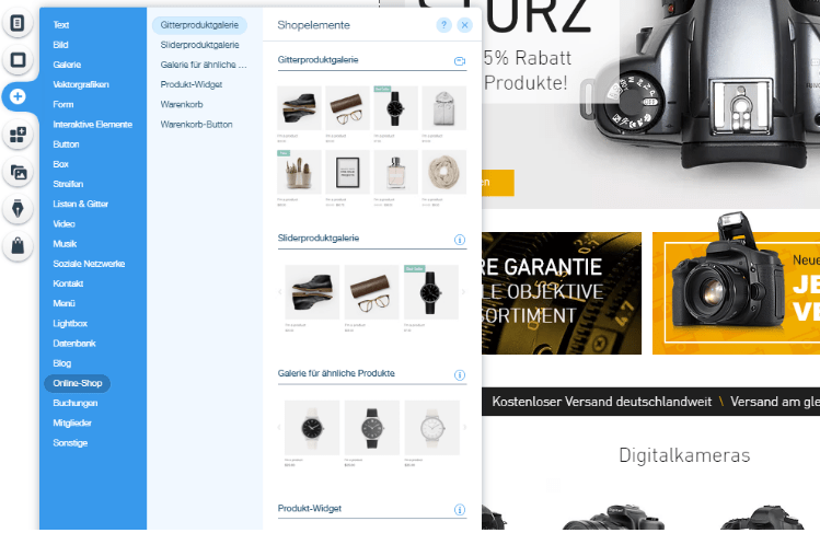 Website mit Online-Shop erstellen Wix Schritt 6: Eigene Inhalte