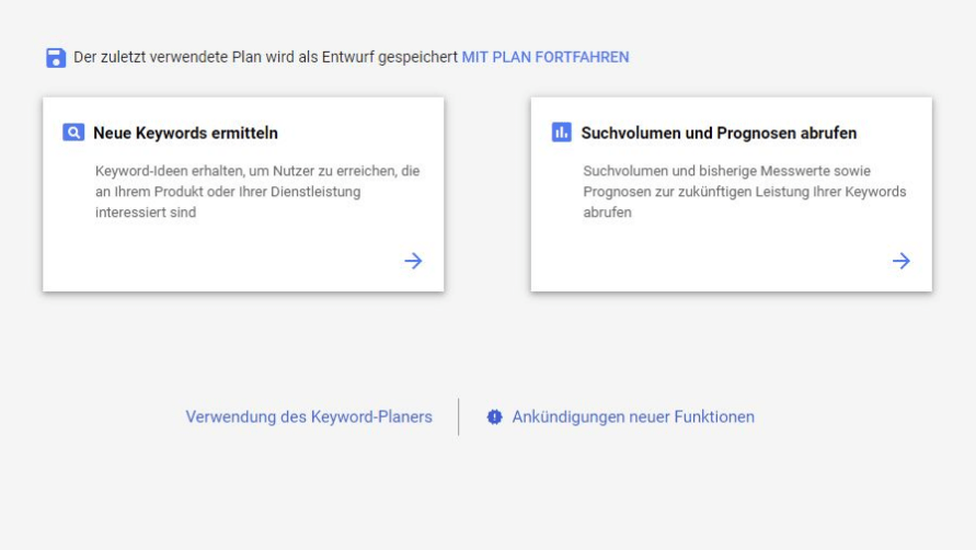 Reiseblog erstellen Keywords planen mit Google