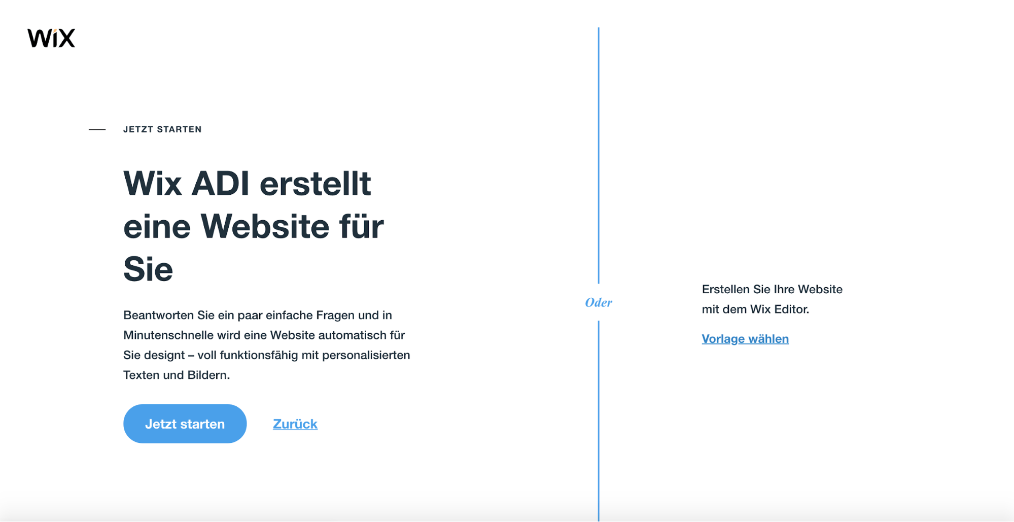 Kostenlose Website erstellen mit Wix - Schritt 2