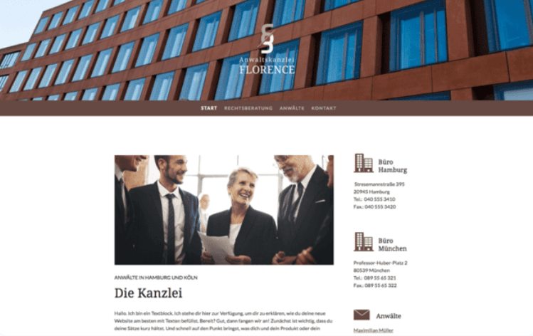 Kostenlose Website erstellen Jimdo Beispiel 3