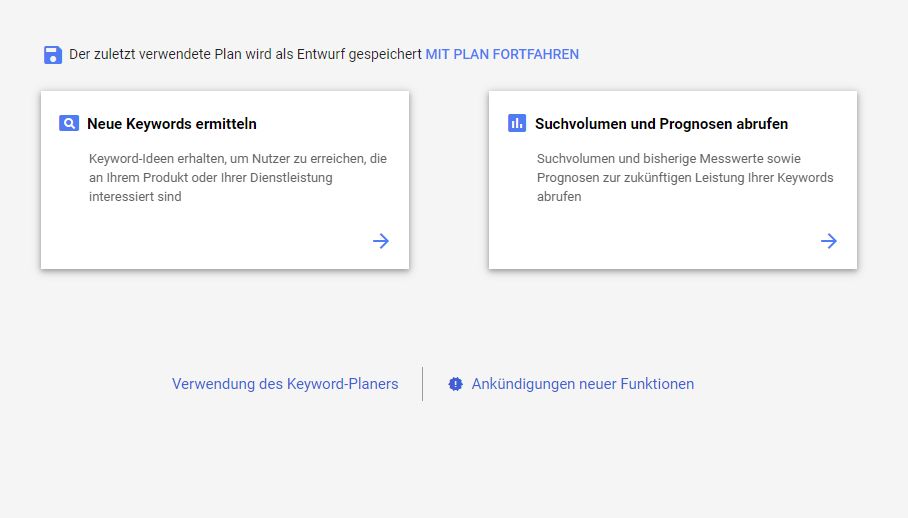 Einfache Homepage erstellen (für Anfänger): Google Keyword Planer