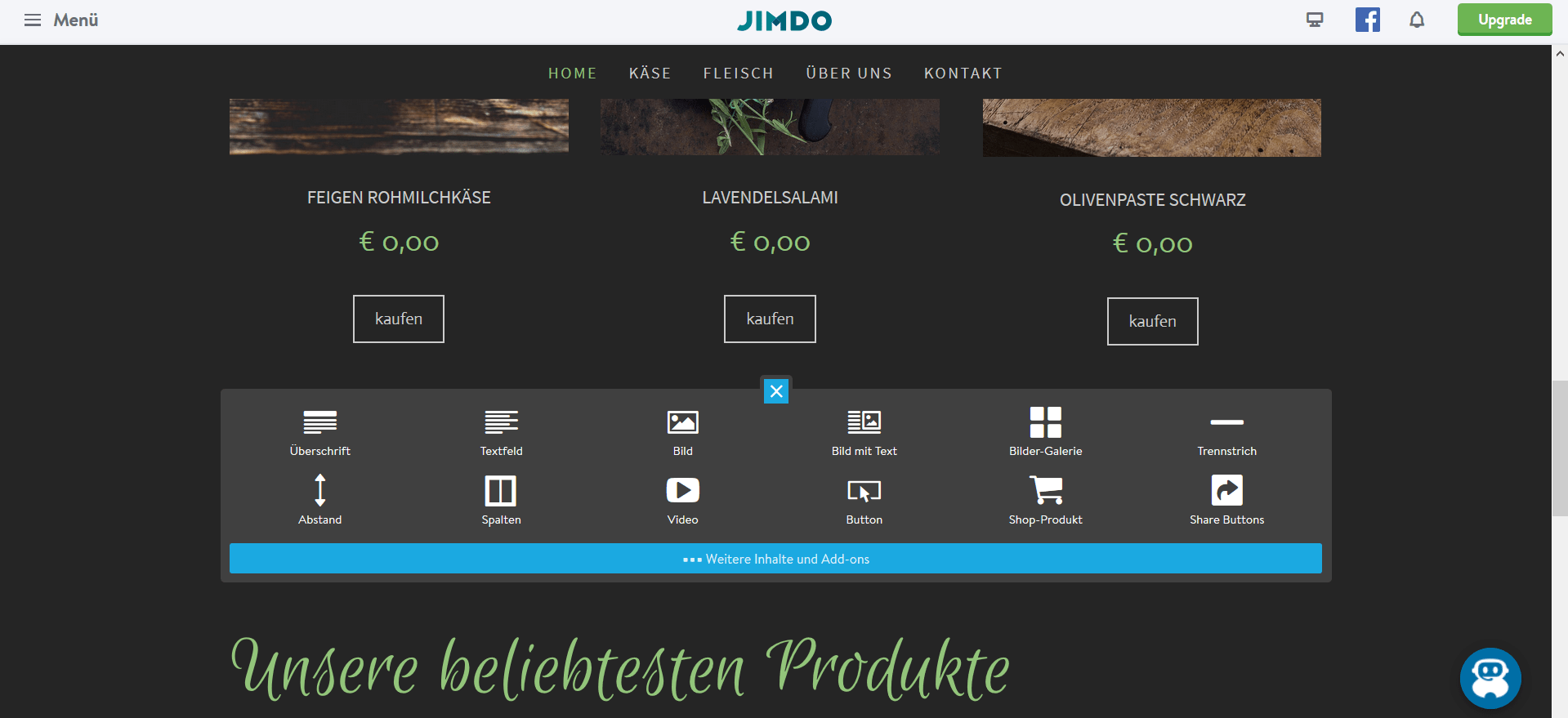 Jimdo Website Baukasten Test: Schritt 5.3