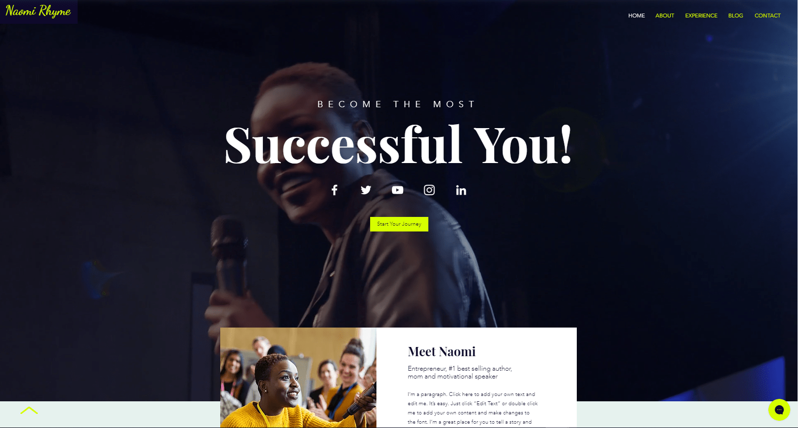 Homepage inkl. Domain erstellen: Beispieltemplate von Wix