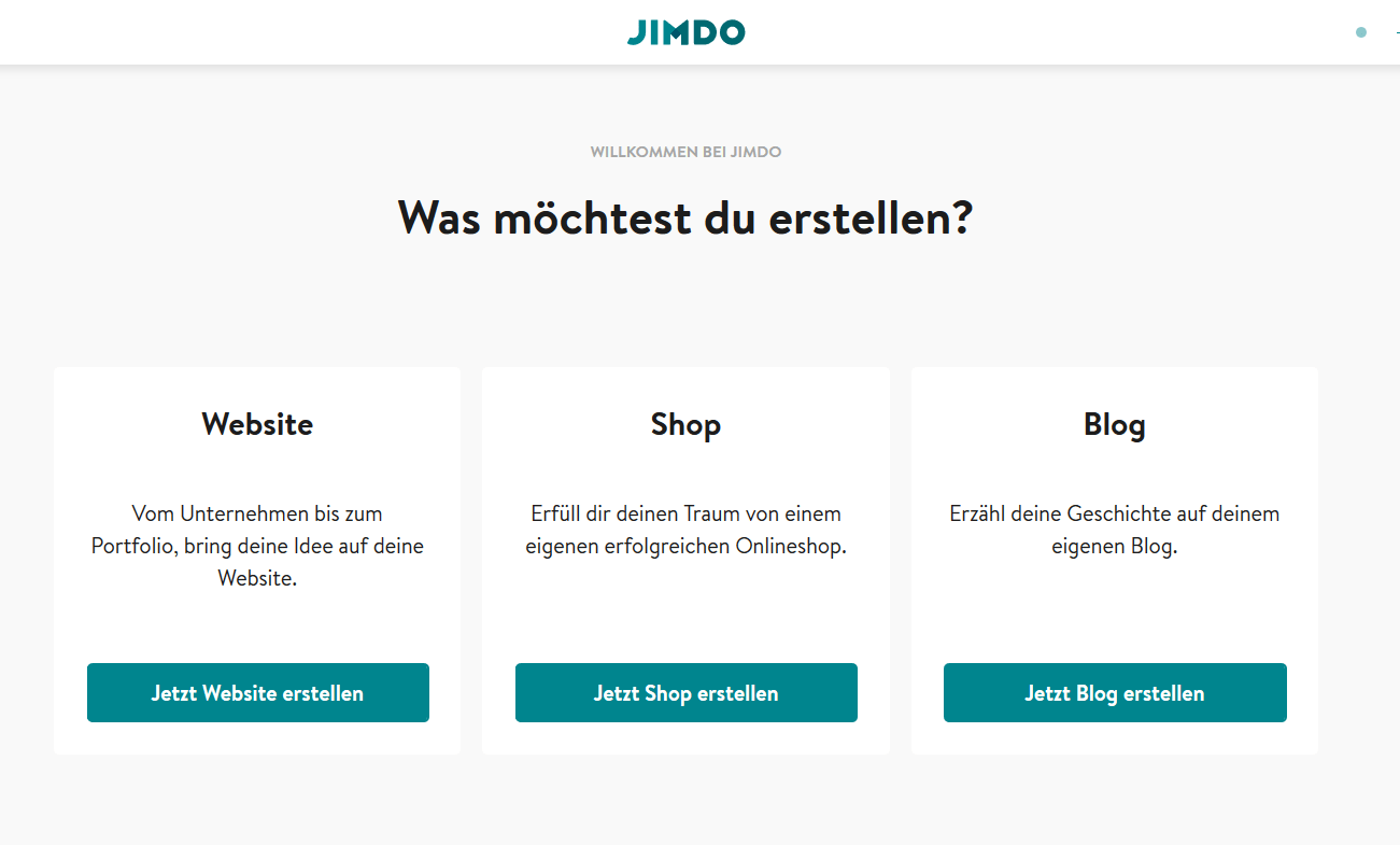 Jimdo Website Baukasten Modelle