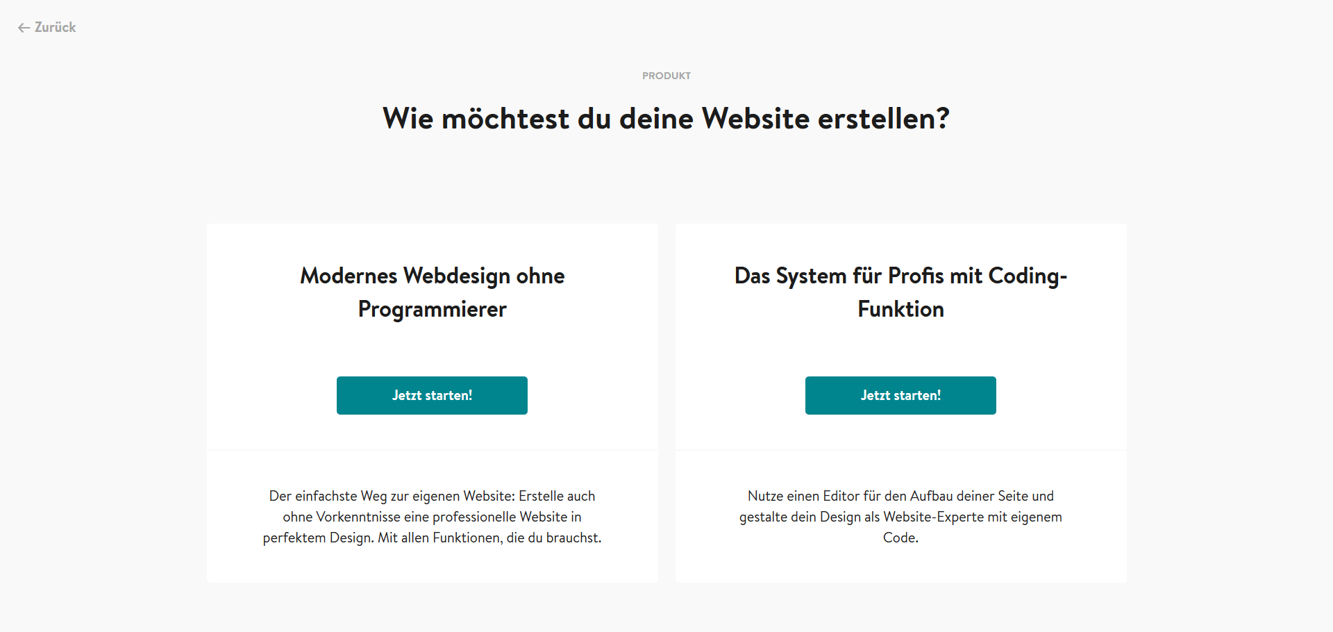 Jimdo Website Baukasten Test: Schritt 2.2