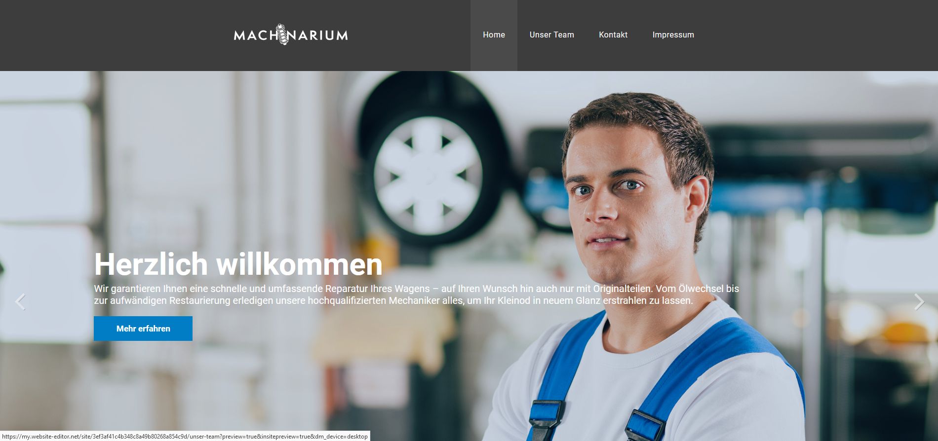 "1&1 MyWebsite" Baukasten (Test): Beispieltemplate 1