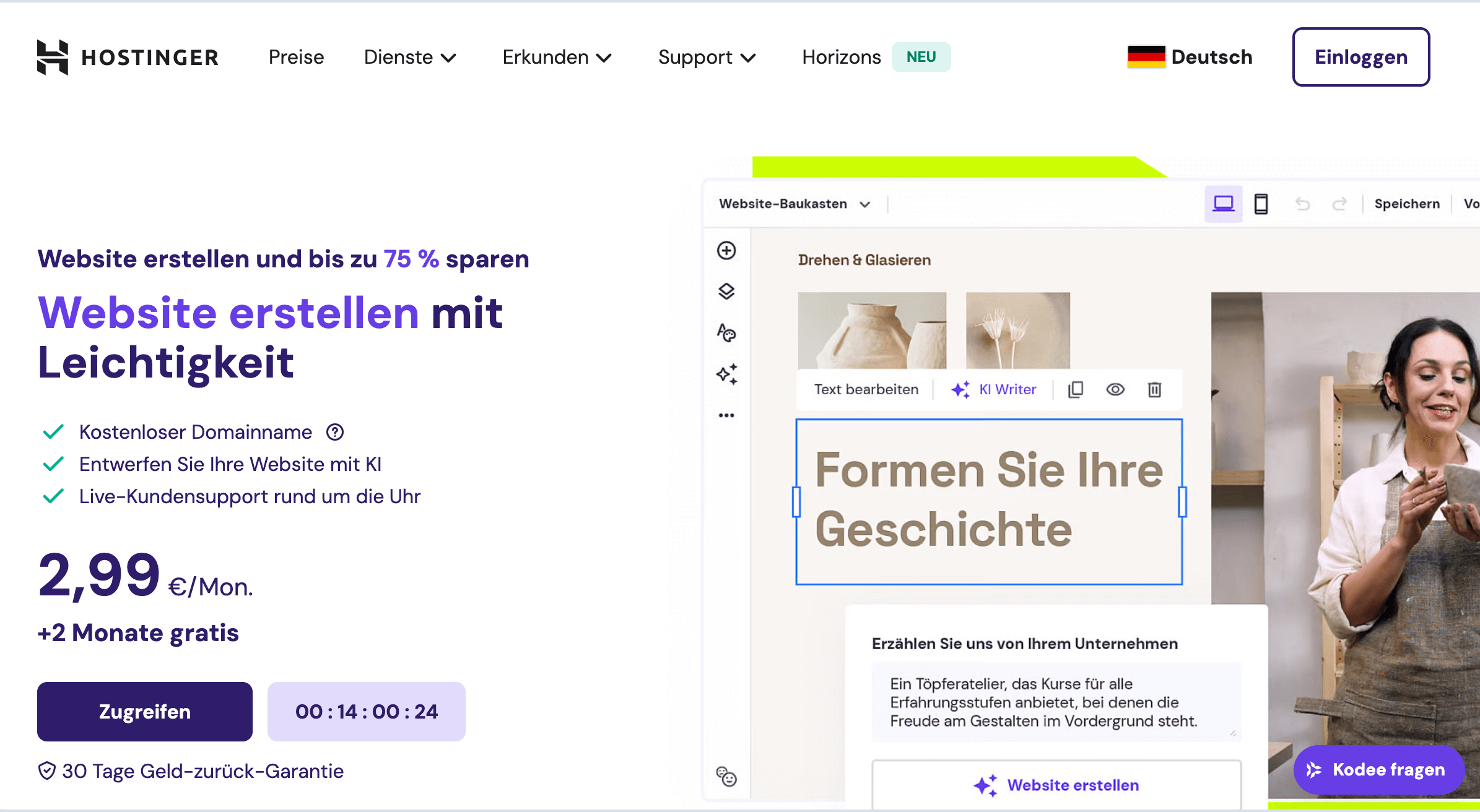 Hostinger Landingpage