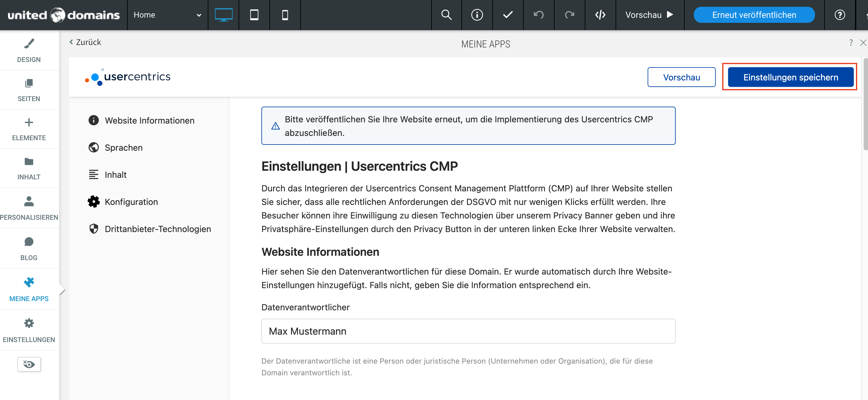 United Domains Baukasten