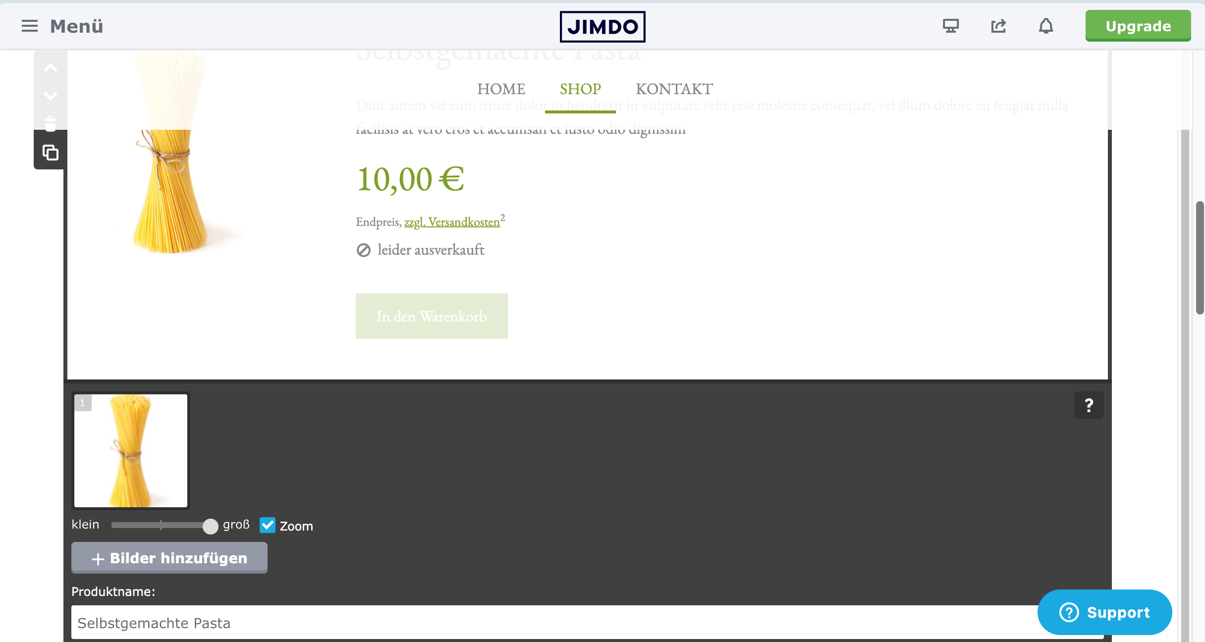 Jimdo Onlineshop