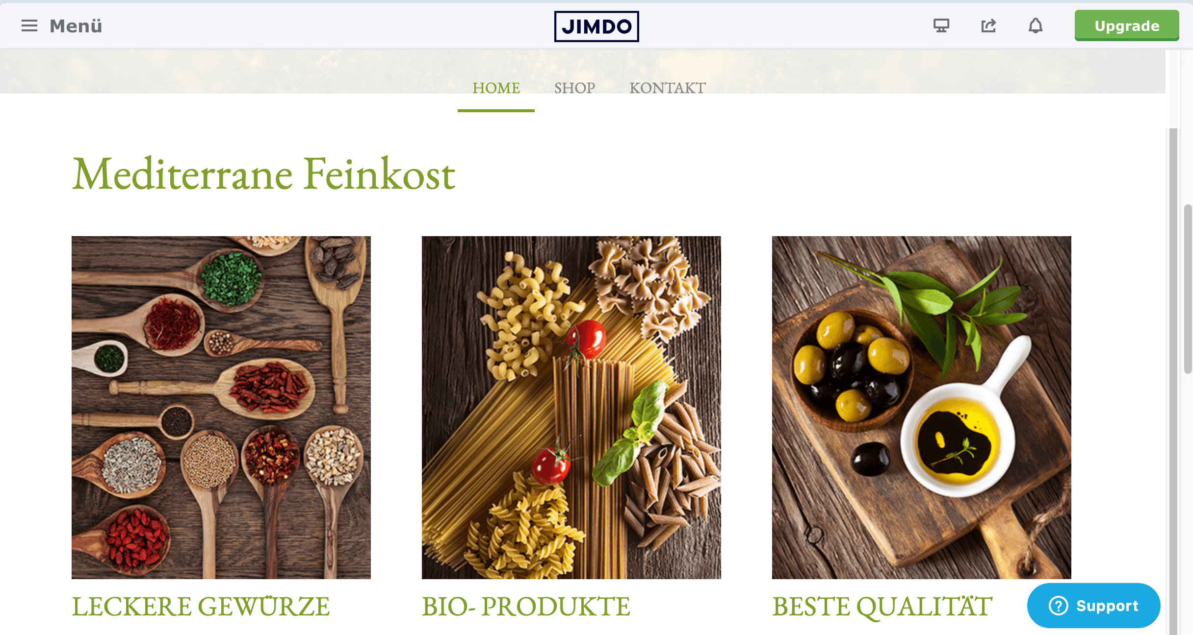 Webshop auf Jimdo