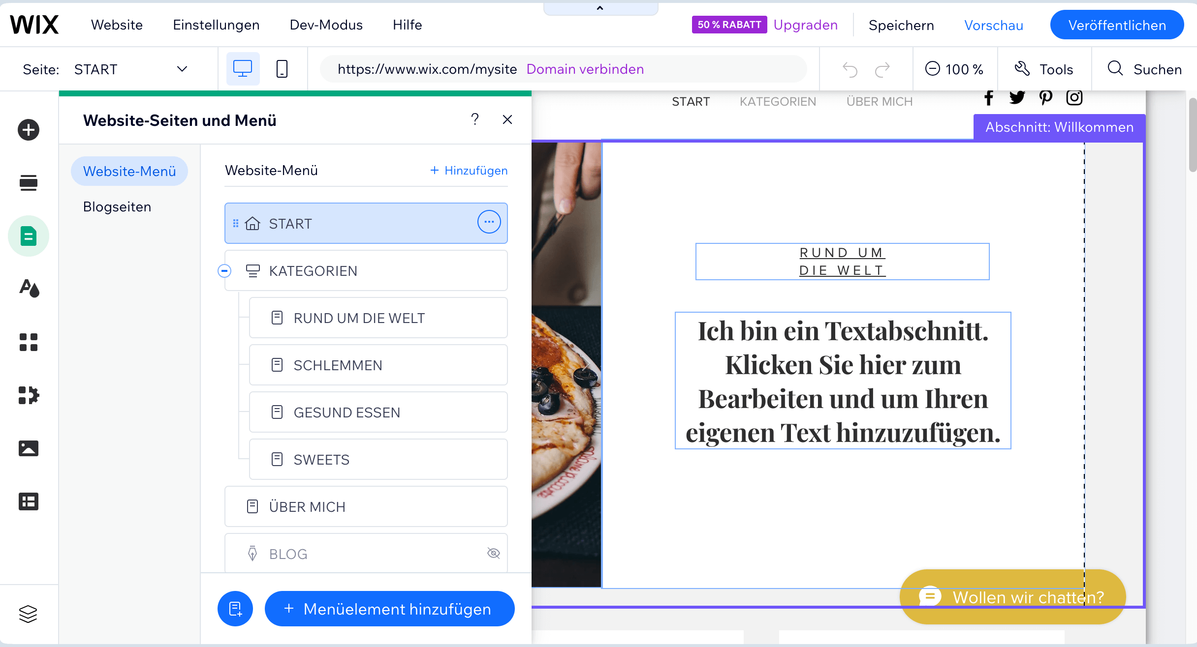 Wix Food-Blog