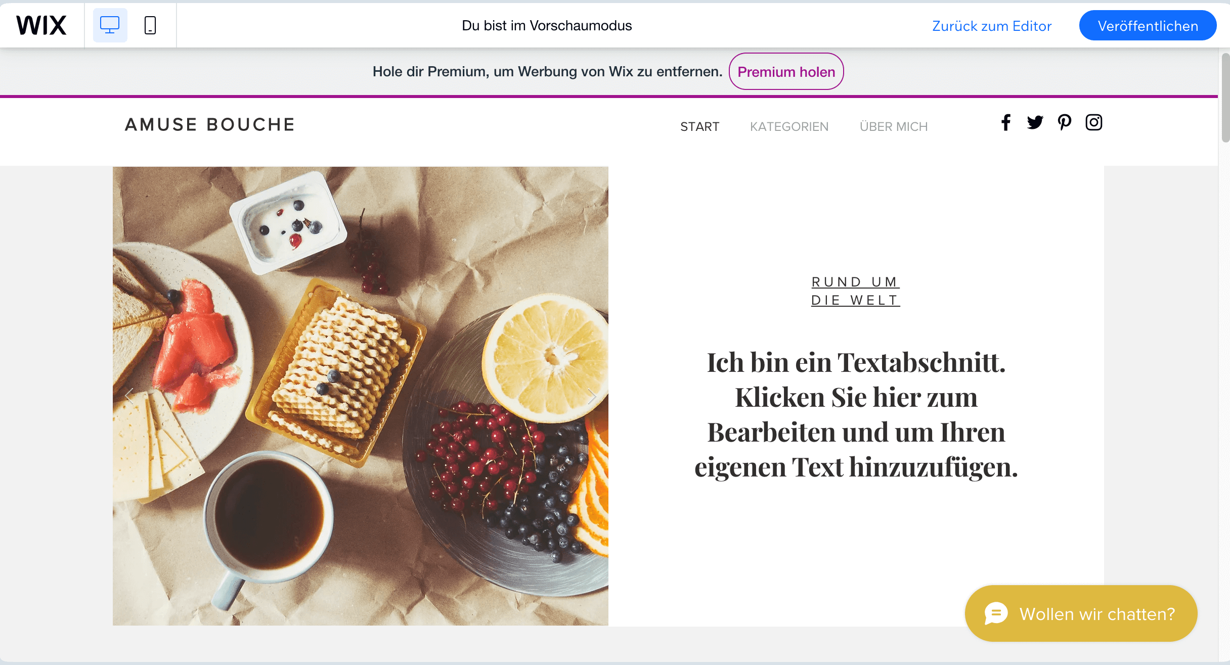 Wix Food-Blog