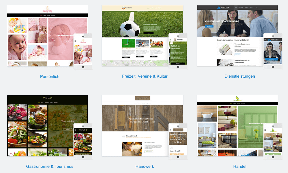 United Domains Website Templates Design Vorlagen