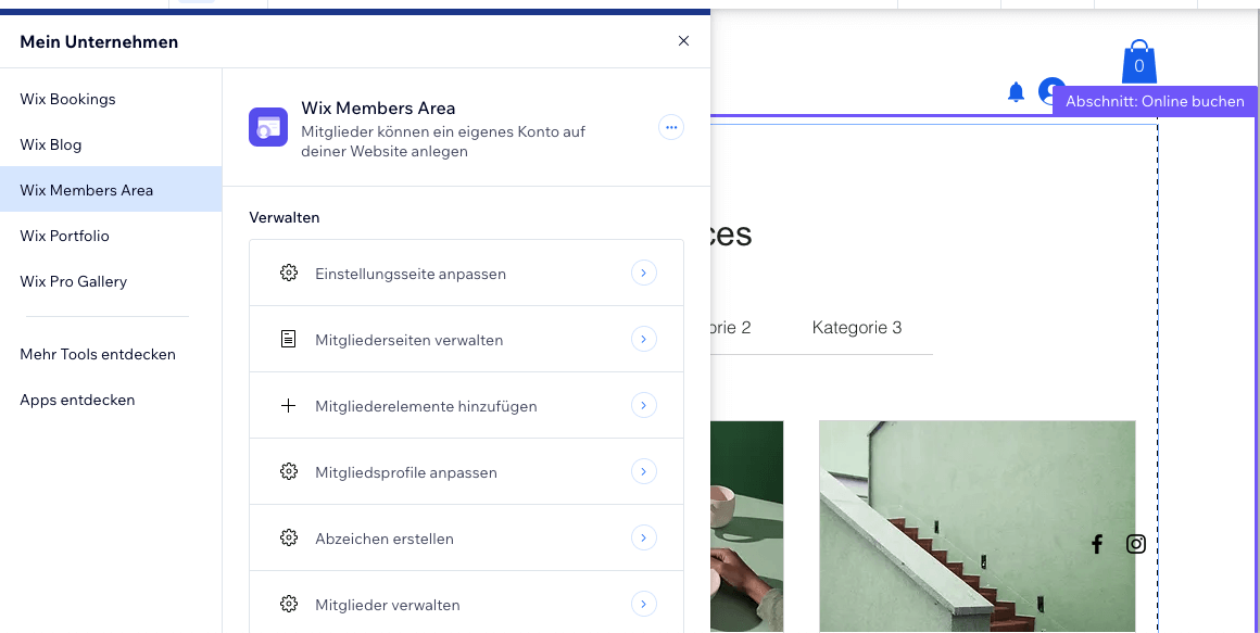 Wix Member Area