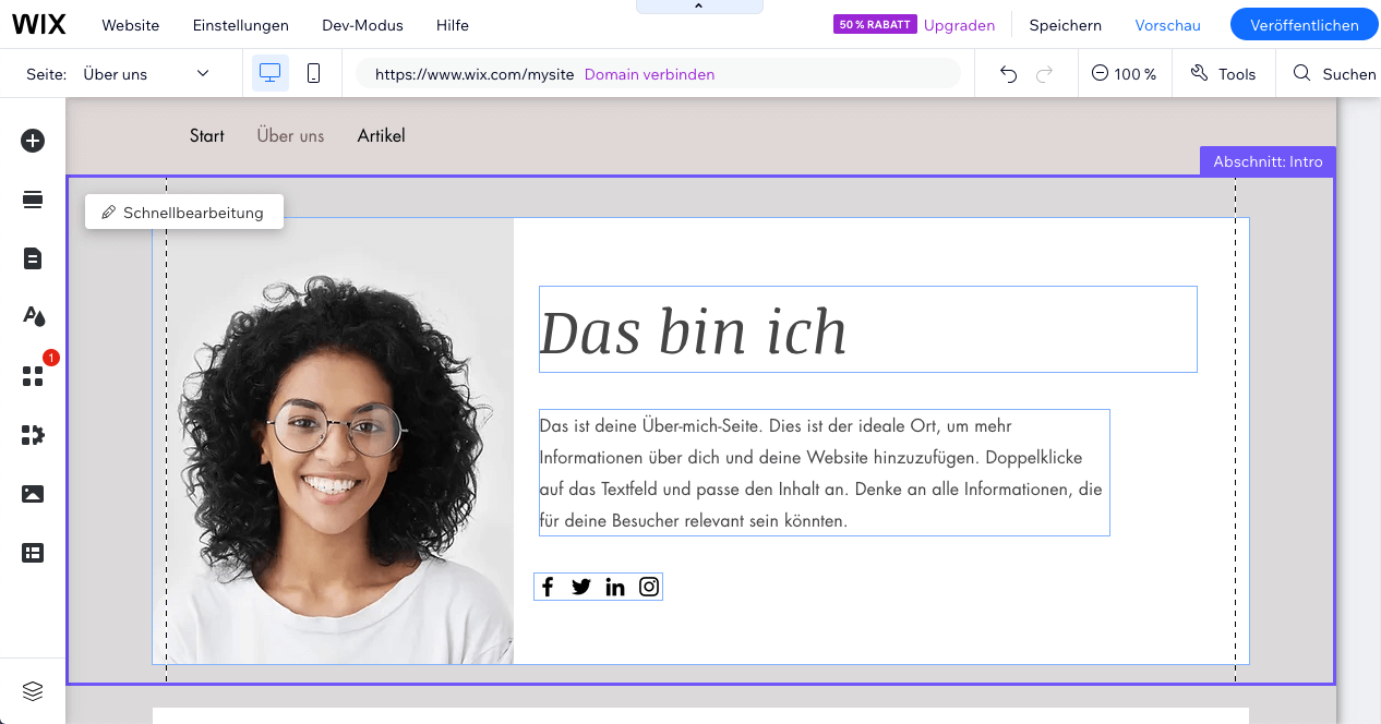 Wix Seite bearbeiten