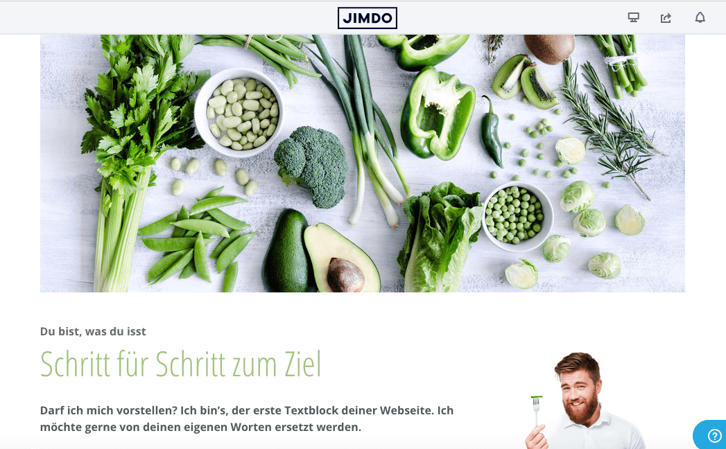 Jimdo ernährungs Website